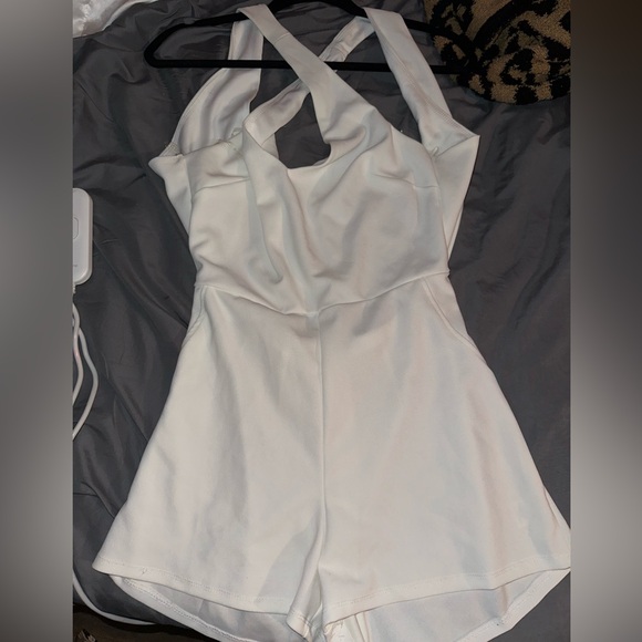 Crystal Sky Pants - NWOT Crystal Sky White Romper Sz. M